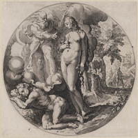 KG 02531
<br/>
De zesde dag: Schepping van Adam en Eva
<br/>
<em>Muller, Jan Harmensz. (1571-1628)</em>